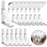 Thrilez 24 Pieces Tablecloth Clips, Stainless Steel Table Cover Clamps for Indoor & Outdoor Use, Adjustable Table Cloth Holders for Picnics Parties Weddings BBQ Dinners Kitchen Restaurant Schools