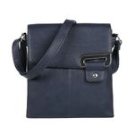 AOSSTA Women's Cross Body Shoulder Messenger Bag Multiple Slip and Zip Pockets Handbag with Storage Pocket Adjustable Strap (Navy)