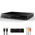 HD 1080P Blu-Ray Disc Player for TV with HDMI and AV Cables, Upscaling TV CD DVD Player, Built-in PAL NTSC, HDMI Output, AV Output, Coaxial Output, USB Input