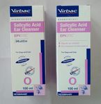 Virbac Epiotic - Ear Cleanser for Dogs and Cats - 100 Ml - Pack of 2