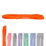 WODFitters Pull Up Assistance Bands - Stretch Resistance Band - Mobility Band - Powerlifting Bands, Durable Workout/Exercise Bands - Single Band or Set (Orange Single Band)