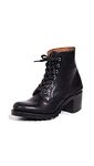 FRYE Women's Sabrina 6g Lace Up Combat Boot, Black, 5.5 UK