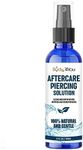 BodyJ4You Piercing Aftercare Spray - Saline Cleanser Natural Recovery Solution - Ear Gauges Nose Lip Belly Button - Wound Wash Keloid Treatment Bump Removal - Sea Salt Aloe Rosemary - 2 Fl Oz