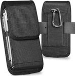 Generic Cell Phone Pouch Nylon Holster Case with Belt Clip Cover for iPhone, Samsung, Google, Xiaomi, Moto, LG, and other smartphones | 4.5-6.3 inches (Large)