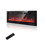PURFINO 40"/102cm Electric Fireplace - Adjustable 12 Color Flame & Crackling Sound, 900W/1500W Fire Place with Precise 15-30°C Thermostat, Intuitive Touch Screen & Remote, Perfect for Media Walls