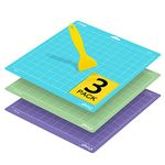 Ecraft 12"X12" Cutting Mat for Cricut - Include (Strong/Standard/Light) Adhesive Sticky(3 Pack) Flexible Square Gridded Quilting Cut Mats Replacement for Crafts、Sewing and All Arts.（Variety)