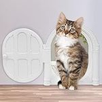 AUTOWT Cat Door Interior Door - 9.4×10.8in No Noise Lockable Indoor Cat Door - No Flap Pet Cat Door Indoor for Cat Puppy Kitties Up to 20 lbs - Easy DIY Setup Suitable for Wooden, Iron Door & Wall