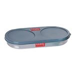 HAZEL Stainless Steel Oval Shape Container Roti Box With Lid | 450 Ml Chapati Container For Tiffin Box & Kitchen | Chapati, Roti & Puri Dabba With Lid, Grey