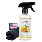 CLARK’S Natural Cutting Board Spray Cleaner with Microfiber Cloth for Wood Countertop – Pure Ingredients Filtered Water, Distilled Vinegar, Castile Soap, Lemon & Orange Citrus Oil Extracts, 12oz