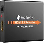 Neoteck HDMI 2.0 Repeater 4K 2160P 3D HDMI Signal Amplifier Repeater Boost Up to 196ft Transmission Distance Mini Size Metal Shell for PC DVD Sky HD Box PS3 PS4 Satellite Box