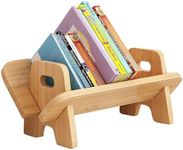 Wood Desktop Bookshelf, Children Tabletop Tilted Bookcases, Book Organizer Bookshelves Storage Rack for CDs/Magazine/Books Display (Wood)