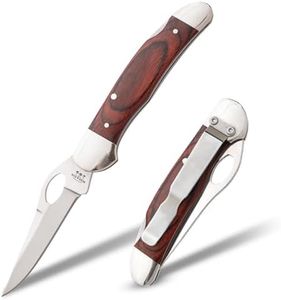 Bear & Son Rosewood Cowhand Lockback Folding Knife, 2 7/8” High Carbon Stainless Steel Blade, Contoured Rosewood Handle with Pocket Clip (2149LR)