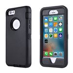 smartelf Case for iPhone 6 Plus/6s Plus With Built-in Screen Protector Heavy Duty Shockproof Dust Drop Protection Protective Cover for Apple iPhone 6+/6s+ 5.5 inch-Black