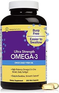 InnovixLabs Ultra Strength Omega-3 (Formerly Pharma-Grade Omega-3). Concentrated Fish Oil, 500 mg Omega-3 per Pill. Enteric Coated, Odorless & Burp-Free. 200 Mini Capsules.