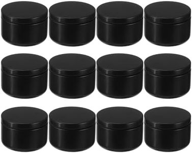 iplusmile 12 Pack Candle Tin Cans with Lids, 50ml Metal Candle Jars for DIY Candle Making, Arts Crafts, Tea Lights Cups, Party Favors