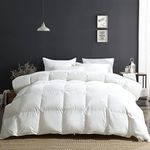 APSMILE Oversized King Luxury 100% Organic Cotton All Season Feathers Down Comforter High Fill-Power Medium Warmth Duvet Insert (120x98, Ivory White)