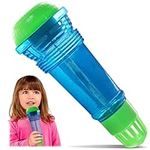 Novelty Place Echo Mic for Kids and Toddlers - Battery-Free Magic Karaoke Microphone Voice Amplifying Retro Toy for Singing, Speech & Communication Therapy - 10" (Blue & Green)