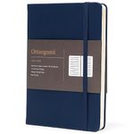 Ottergami A5 Notebook Hardback - The Pro Lined Journal - 144 Pages, Thick 150gsm Paper Note Book - Luxury Vegan Leather Journals for Women & Men - Work & University Essentials (Blue)