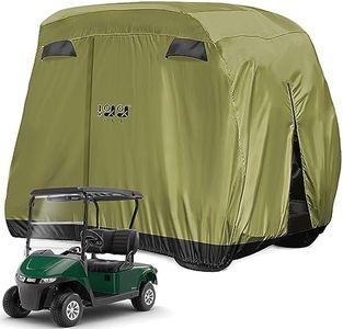 10L0L Funda para Carrito de Golf de 4 pasajeros para EZGO/Club Car/Yamaha, 400D Resistente al Agua con 3 Puertas con Cremallera, Resistente al Viento, al Sol, Verde Militar