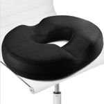 Donut Pillow for Tailbone Pain, Hemorrhoid Tailbone Cushion, Lifting Cushion Pain Relief Prostate Cushion for Bed Sores, Pregnancy, Post Natal, Office, Car, Wheelchair (Black)