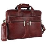 HAMMONDS FLYCATCHER Genuine Leather Laptop Bag for Men for 15.6 Inch Laptop - Office Bag for Men with Adjustable Strap - Water-Resistant - Leather Bag for Men with 1 Year Warranty