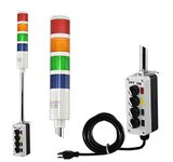 Crescent Enterprises Signaworks 4 Stack Led Andon Tower Light, Off Steady, Red Amber Green Blue, 8 Ft Power Cord, Plug & Play Ready
