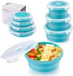 RAXCO Container Sets,Food Storage Containers,Camping Food Boxes Containers,Bento Boxes,Salad Bowls,Fruits Boxes,Collapsible silicone cases,Microwaving & Freezer safe,Dishwasher applicable,set of 4