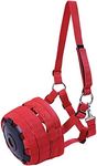 Harrison Howard Horse Grazing Muzzle Feed Bag Comfortable Breathable Horse Feeder with Adjustable Strap Red Large