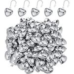 Sumind 100 Pcs Tea Strainer Stainless Steel Tea Ball Infuser Loose Leaf Tea Steeper Tea Interval Diffuser Heart Shape Mesh Tea Filters with Extended Chain Hook for Seasonings Cup Bottle (Silver)