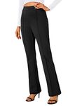 Urban CoCo Women's Stretchy Yoga Dress Pants Bootcut Work Slacks Petite for Office Casual, Black, Small