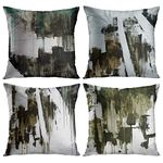 Emvency Set of 4 Throw Pillow Covers Artistic Abstract White and Black Creative Ink Painting Decorative Pillow Cases Home Decor Standard Square 18x18 Inches Pillowcases