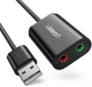 UGREEN Carte Son Externe USB A vers Adaptateur USB vers Jack 3,5mm Convertisseur de Carte Son USB Compatible avec PS5 PS4 Raspberry Pi Casque Gamer Enceinte Microphone Windows Laptop Mac Mini Noir
