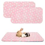 Scenereal 2 Pack Small Animal Bed Mat, Guinea Pig Fleece Cage Liners with Cute Star Pattern, Soft & Warm Pet Bedding Sleeping Pad for Bunny, Rat, Hedgehog, Sugar Glider, Chinchilla