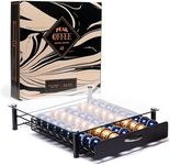 Peak Coffee Pod Holder Capsule Storage Drawer for 60 Nespresso Original Pods | Pod Organizer, Storage Tray & Machine Stand with Tempered Glass Top | Smooth Drawer Action