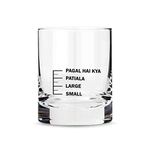 Nutcase Designer Whiskey Glasses for Men Liquor Glass - Fun Anniversary Birthday Gift Funny Gifts for Husband Bf - Small Large Patiyala Pagal Hai Kya - 300 Ml, Multicolor