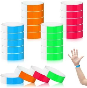 Mkitnvy 400 Piezas Pulseras Identificativas, Impermeables Pulseras Papel para Eventos, Pulseras Fiesta de Colores para Eventos Discoteca Festivales Conciertos Concursos, 4 Colores