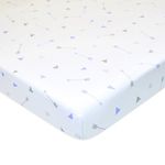 American Baby Company Printed 100% Cotton Jersey Knit Fitted Pack N Play Playard Sheet, Silver Blue Arrow