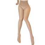 ❤️Women's Sheer Tights Stockings Oil Shiny Stockings Pantyhose Sexy Silk Pantyhose (Nude)(Size: One Size)