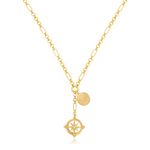 LILIE&WHITE Gold Necklace For Women Coin Sun Pendants Necklace With White Rhinestones Gold Chain Necklace Gold Plated Link Necklace Jewelry