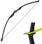 Archery Takedown Recurve Bow and Arrow Set 30/35/40 Lbs Straight Bow Left Right Hand Longbow for Beginner Outdoor Hunting Shooting Training Practice with 6 Pcs Fiberglass Arrows