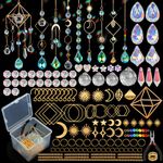 HYBEADS DIY Suncatchers, 400 pcs Sun Catchers Making Supplies Kit Art and Crafts for Adults Prism Hanging Decorative Suncatcher with Crystals Rainbow Maker for Indoor Windows Office Home Decor