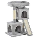 PawHut Cat Tree for Indoor Cats 83cm Cat Scratching Post Scratch Board Kitten Tower Climbing Frame Grey