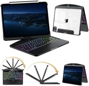Keyboard Case for iPad Pro 11-inch (M5/M4 2025/2024), Wireless iPad Pro 11 Inch Case with Keyboard Multi-Touch Trackpad, Battery Level Visualization with 360° Rotatable & Pencil Holder, Black