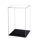 Evron Display Case for Collectibles Assemble Clear Acrylic Box Alternative Glass Case for Display Action Figures Home Storage & Organizing Toys (5.5x5.5x9.5 inch; 14x14x24 cm)