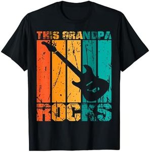 This Grandpa Rocks T - Chitarra regalo di compleanno per la festa del pap�à Maglietta