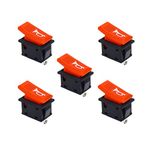 Electronic Spices 10A 125V AC 2 pin SPST momentary red color small plastic horn rocker switch pack of 5