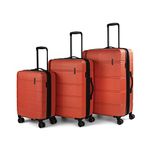 Swiss Mobility LAX Collection 3 Piece Hard Shell Luggage Set, Expandable Suitcases with 360-Degree Spinner Wheels, Retractable Handle, 20 Inch Carry On, 24 Inch Mid-Size, 28 Inch Large Bags, Coral