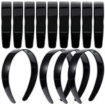 20 Pack 1 Inch Black Plain Craft Plastic Headbands with Teeth Plastic DIY Hair Accessories Headbands Headwear