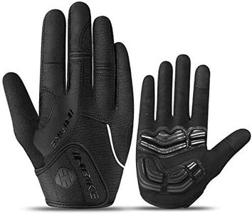 INBIKE 5mm Gel Padded Mens Cycling Gloves Breathable & Wear Resistant Full Finger Gloves (Black, XX-Large Palm Girth 9.6-10.2 in)