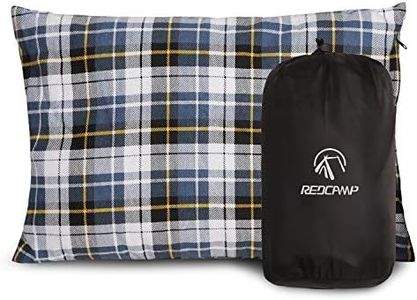 REDCAMP Outdoor Camping Pillow Lightweight, Flannel Travel Pillow Cases, Removable Pillow Cover